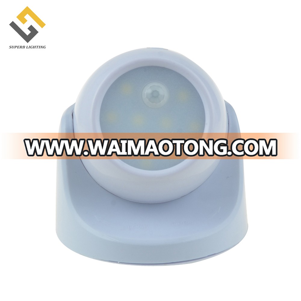 Adjustable Indoor wireless battery powered night motion 9led motion sensor light